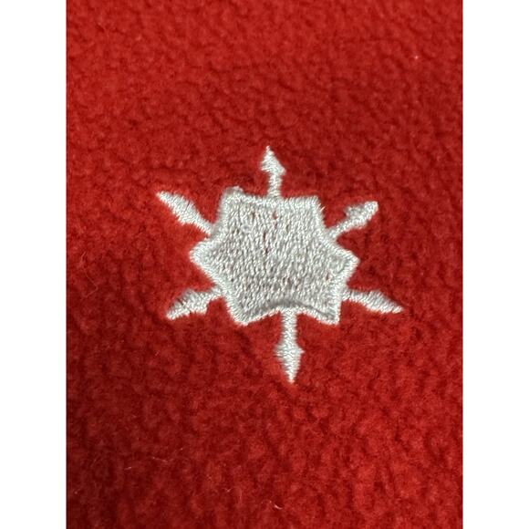 Vintage Basic Editions Red L Fleece Embroidered Snowflakes Christmas Sweater - Picture 6 of 14